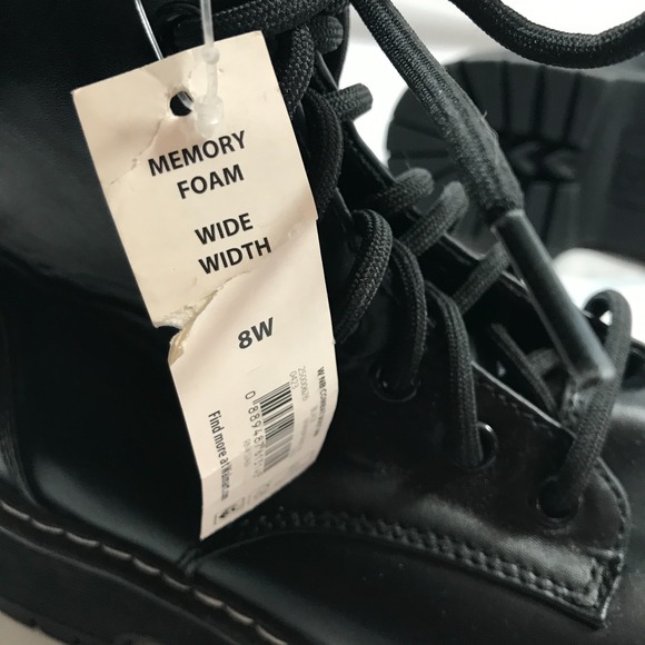 No Boundaries Black Lace Up Memory Foam Conbat Boot Womens US 8W EU 39.5 NWT - Picture 8 of 16
